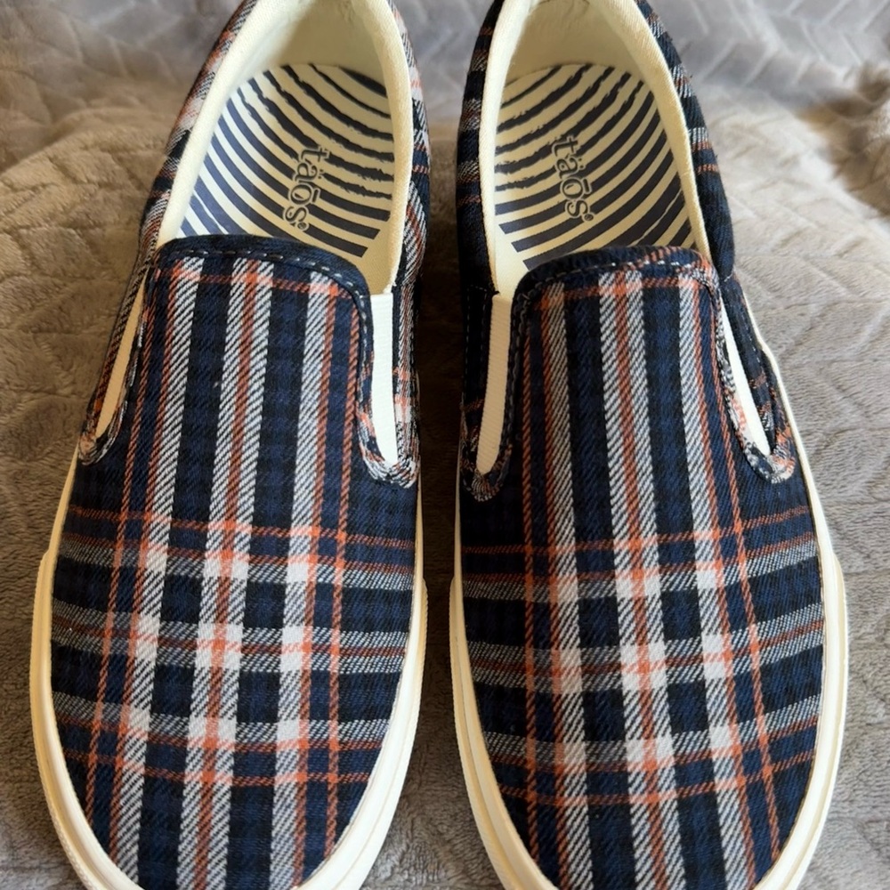 Taos Footwear Blue Plaid Women's Shoes - Picture 4 of 6